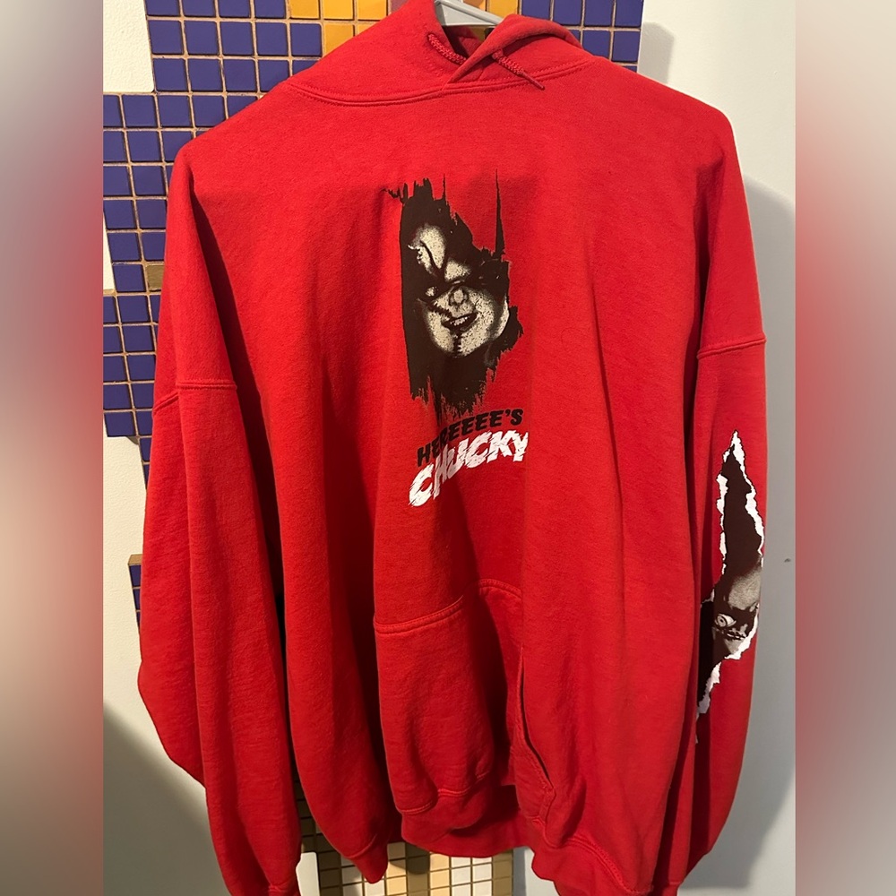 Red Graphic chucky hoodie